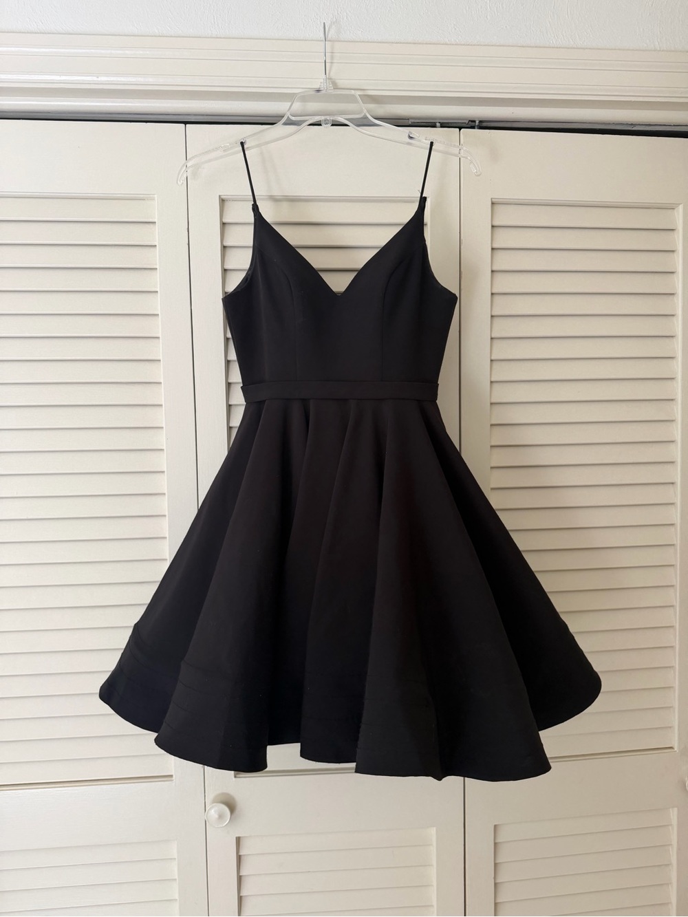 Mac Duggal Black V-Neck Fit & Flare Mini Dress